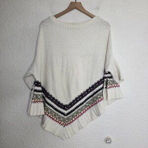 Anthropologie x Sleeping in Snow Woodland Pullover Poncho Women's Size XS/S